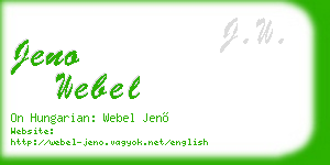 jeno webel business card